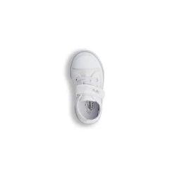 Sneakers bianche da bambina con paillettes argento Le scarpe di Alice