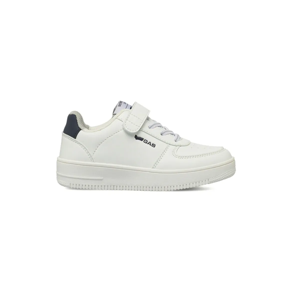 Sneakers bianche da bambino Gas con chiusura in velcro e lacci elastici