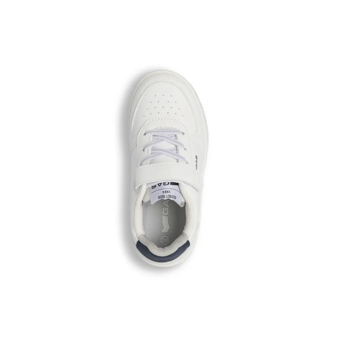 Sneakers bianche da bambino Gas con chiusura in velcro e lacci elastici