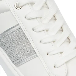 Sneakers bianche da Donna con inserto argento e glitter Lora Ferres