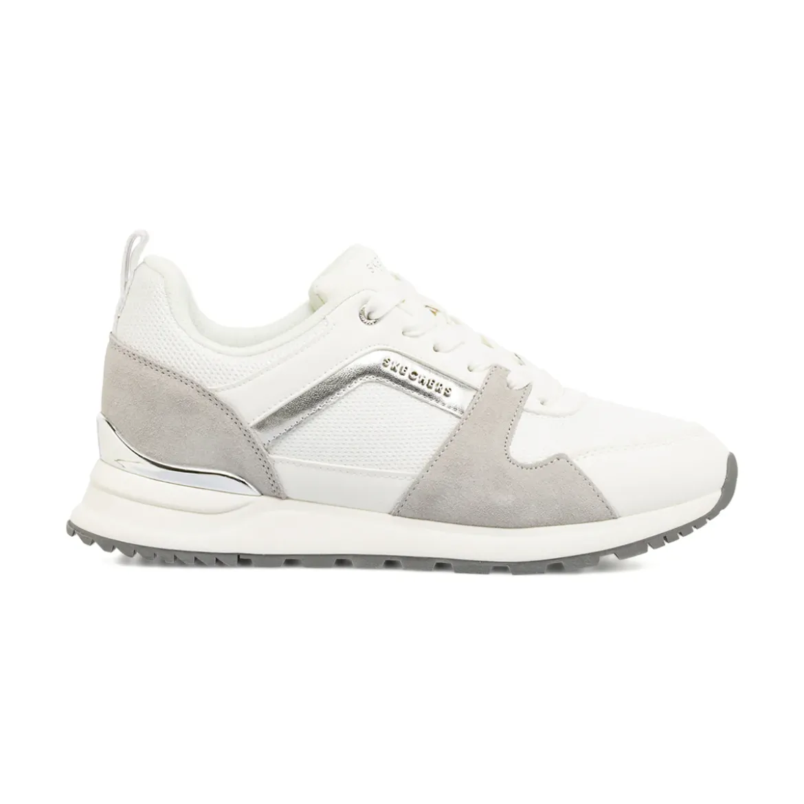Sneakers bianche da Donna con inserti grigi Skechers Fashion Fit 2.0