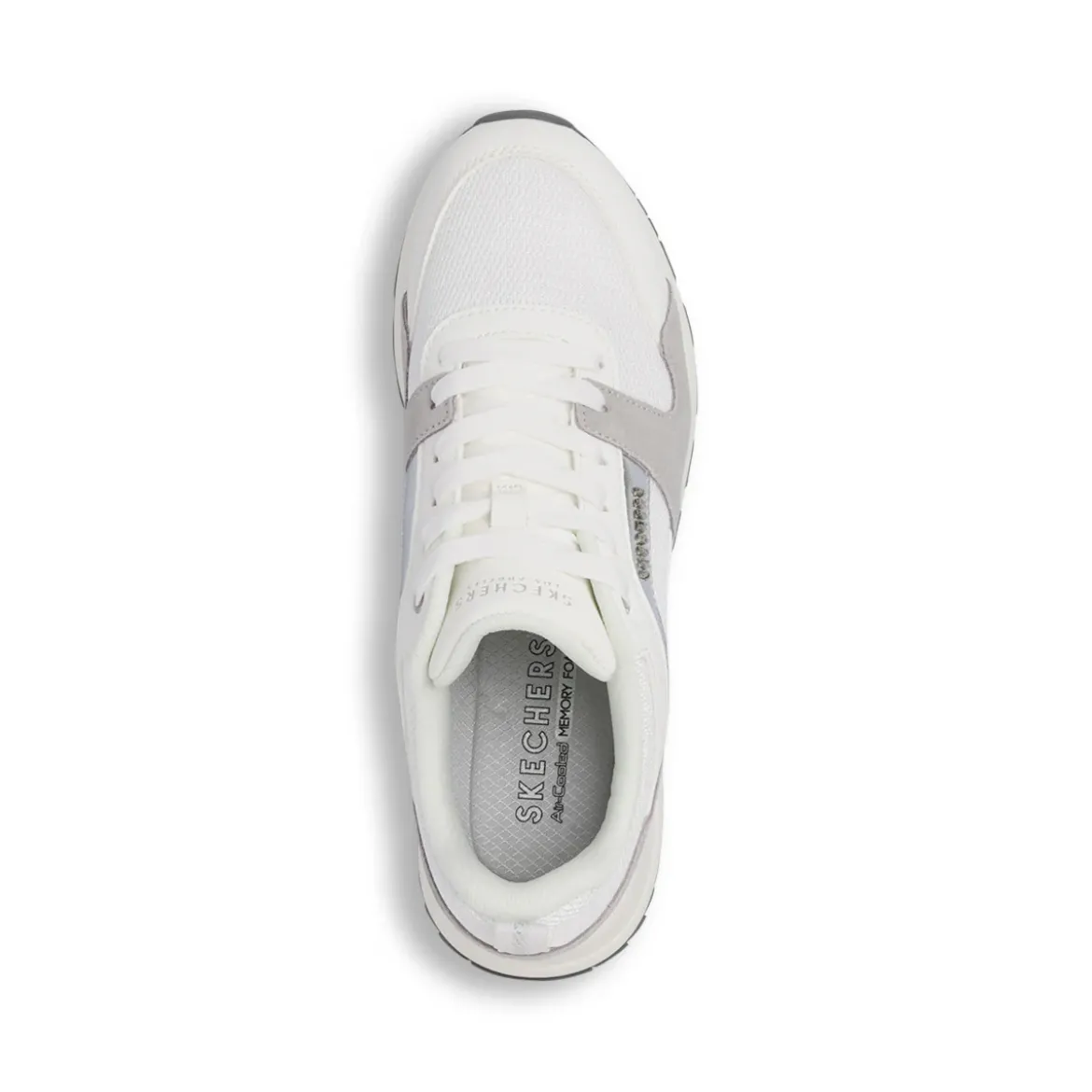 Sneakers bianche da Donna con inserti grigi Skechers Fashion Fit 2.0