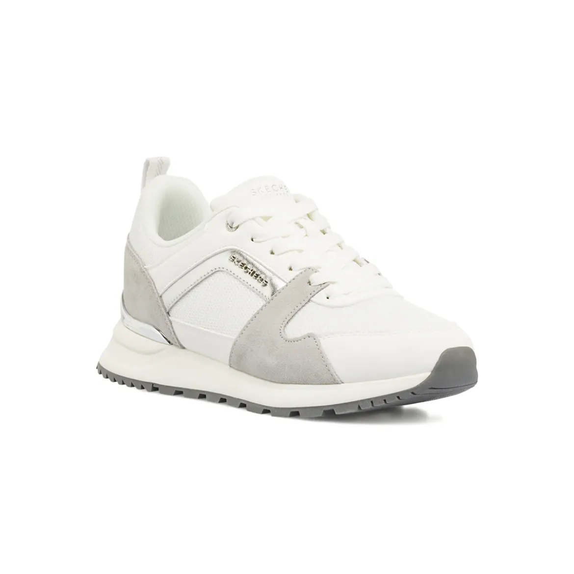 Sneakers bianche da Donna con inserti grigi Skechers Fashion Fit 2.0