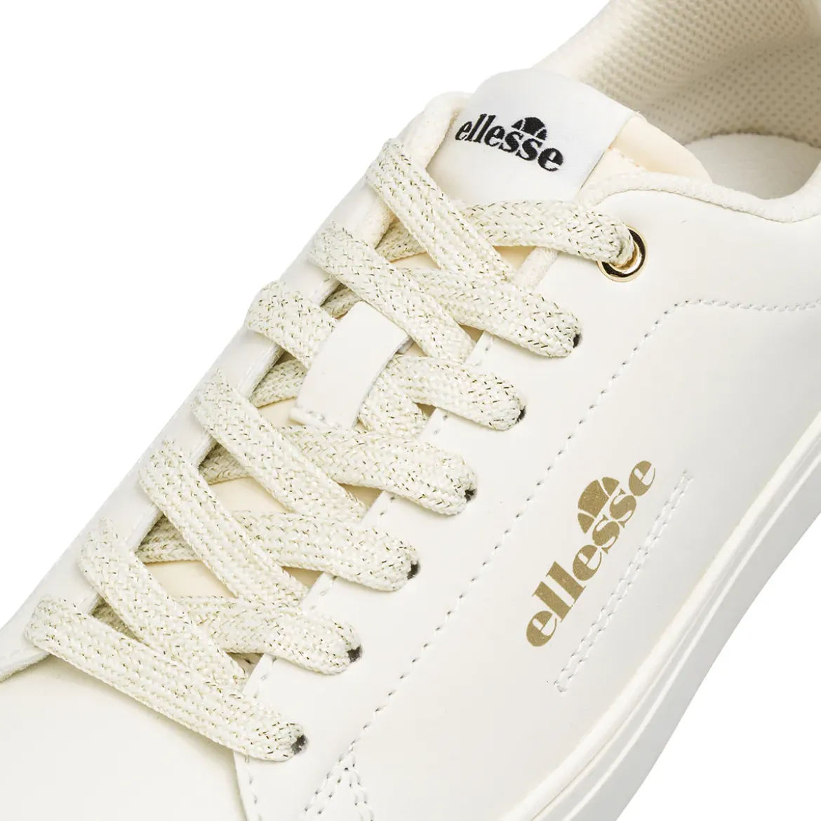 Sneakers bianche da Donna con dettagli oro e lacci glitter Ellesse