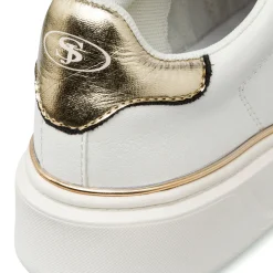 Sneakers bianche da Donna con dettagli oro Swish Jeans
