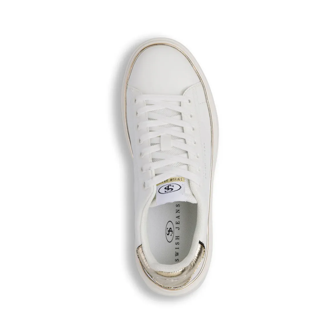 Sneakers bianche da Donna con dettagli oro Swish Jeans