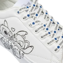Sneakers bianche da Donna con stampa e dettagli silver Stitch & Angel