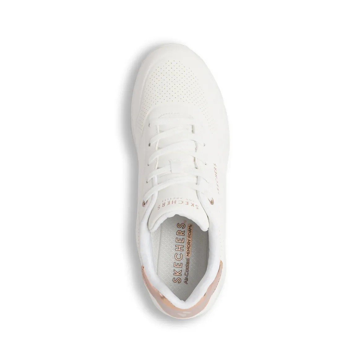 Sneakers bianche da Donna in memory foam Skechers Uno Wedge