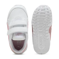 Sneakers bianche da primi passi Bambina con dettagli rosa glitter Puma