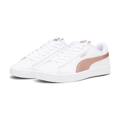 Sneakers bianche da ragazza con decorazioni oro rosa Puma Rickie Classic Jr