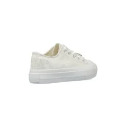 Sneakers bianche da Ragazza in pizzo con lacci in raso e strass Dieci Baci
