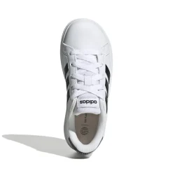 Sneakers bianche da ragazzo con strisce a contrasto adidas Grand Court 2.0 K