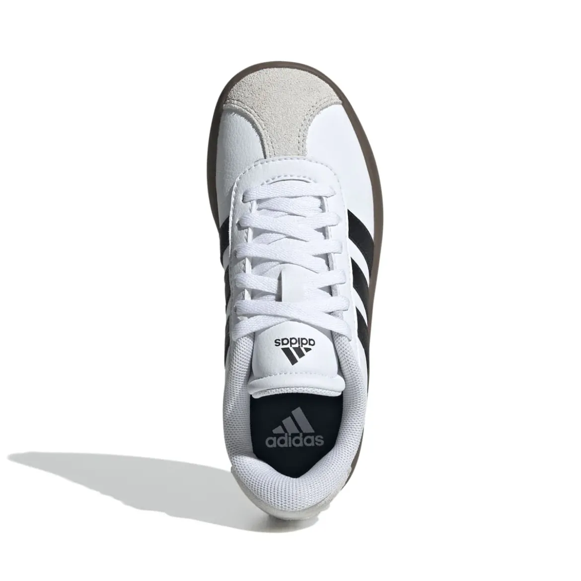 Sneakers bianche da ragazzo con strisce nere adidas VL Court 3.0 K