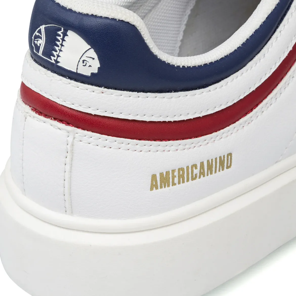 Sneakers bianche da Uomo Americanino con dettagli blu navy e rosso