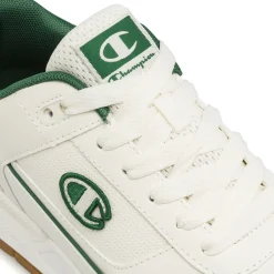 Sneakers bianche da Uomo con dettagli verdi e suola in gomma Champion