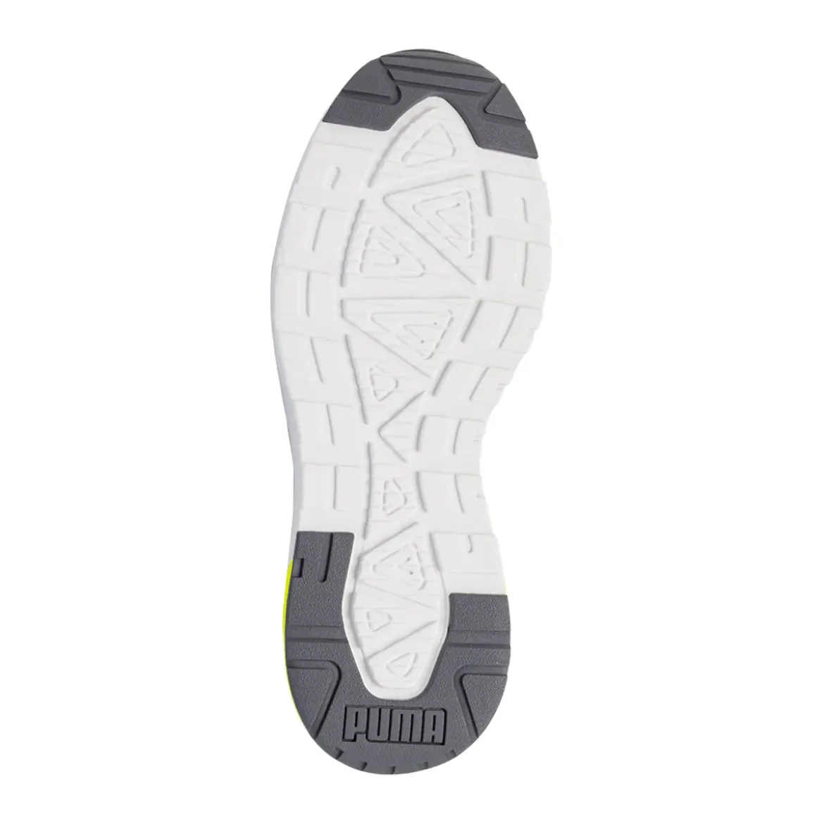 Sneakers bianche da Uomo con dettagli grigi e giallo Puma Trinity 2