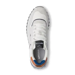 Sneakers bianche da Uomo con rifiniture blu Gas