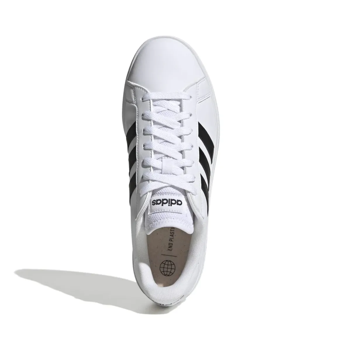 Sneakers bianche da uomo con strisce a contrasto adidas Grand Court Base 2.0