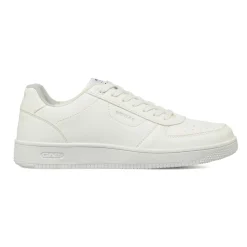 Sneakers bianche da uomo in similpelle con lacci dettagli forati Gas