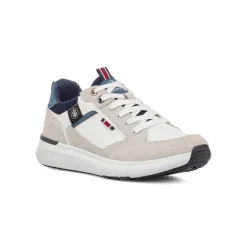 Sneakers bianche e beige da Uomo con inserti effetto scamosciato Lumberjack