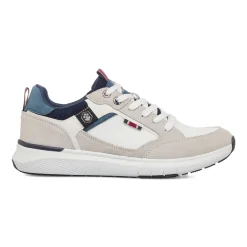 Sneakers bianche e beige da Uomo con inserti effetto scamosciato Lumberjack