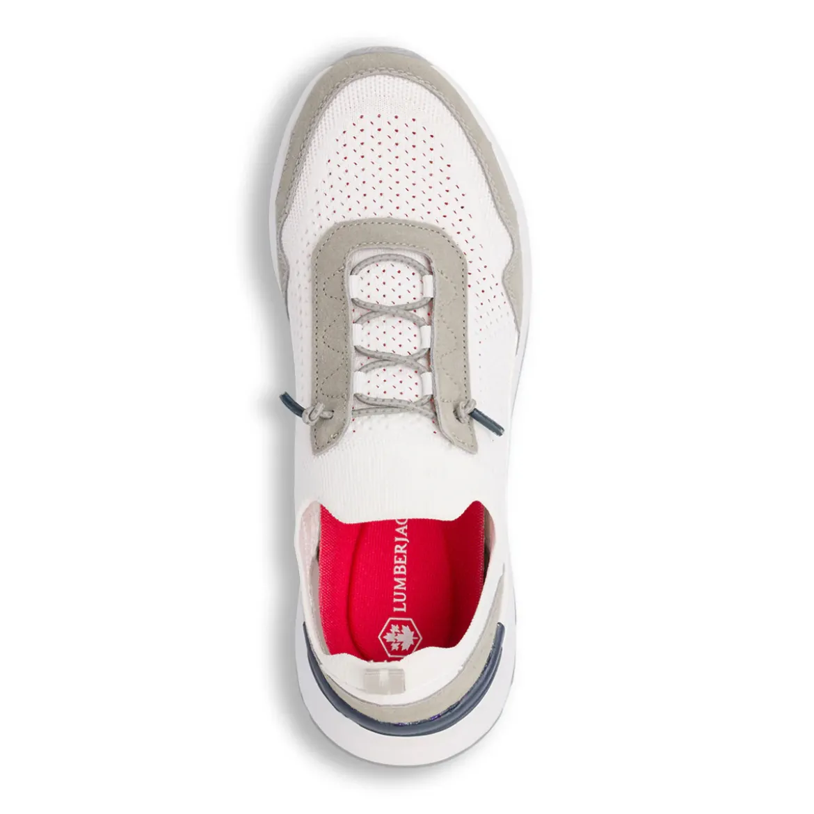 Sneakers bianche e grigie da Uomo con lacci elastici Lumberjack
