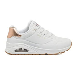 Sneakers bianche e oro da donna con suola ad aria Skechers Uno - Golden Air