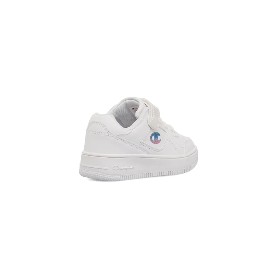 Sneakers bianche primi passi da bambina con logo glitterato Champion Rebound Low G Td