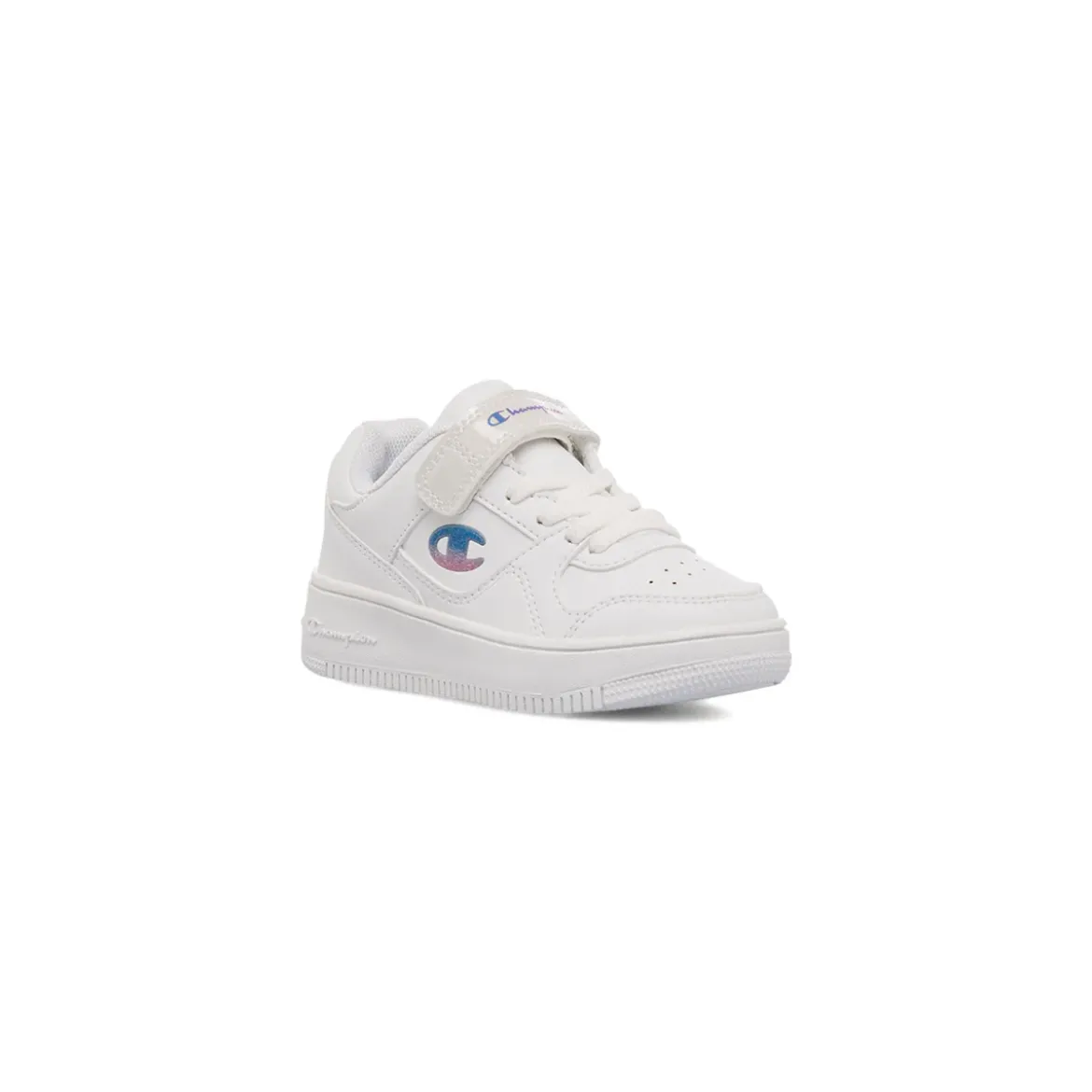 Sneakers bianche primi passi da bambina con logo glitterato Champion Rebound Low G Td