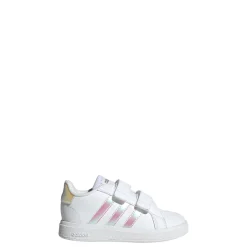 Sneakers bianche Primi passi bambina con strappo adidas Grand Court