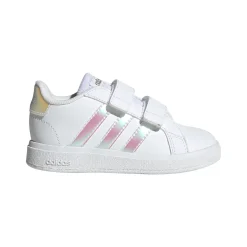 Sneakers bianche Primi passi bambina con strappo adidas Grand Court
