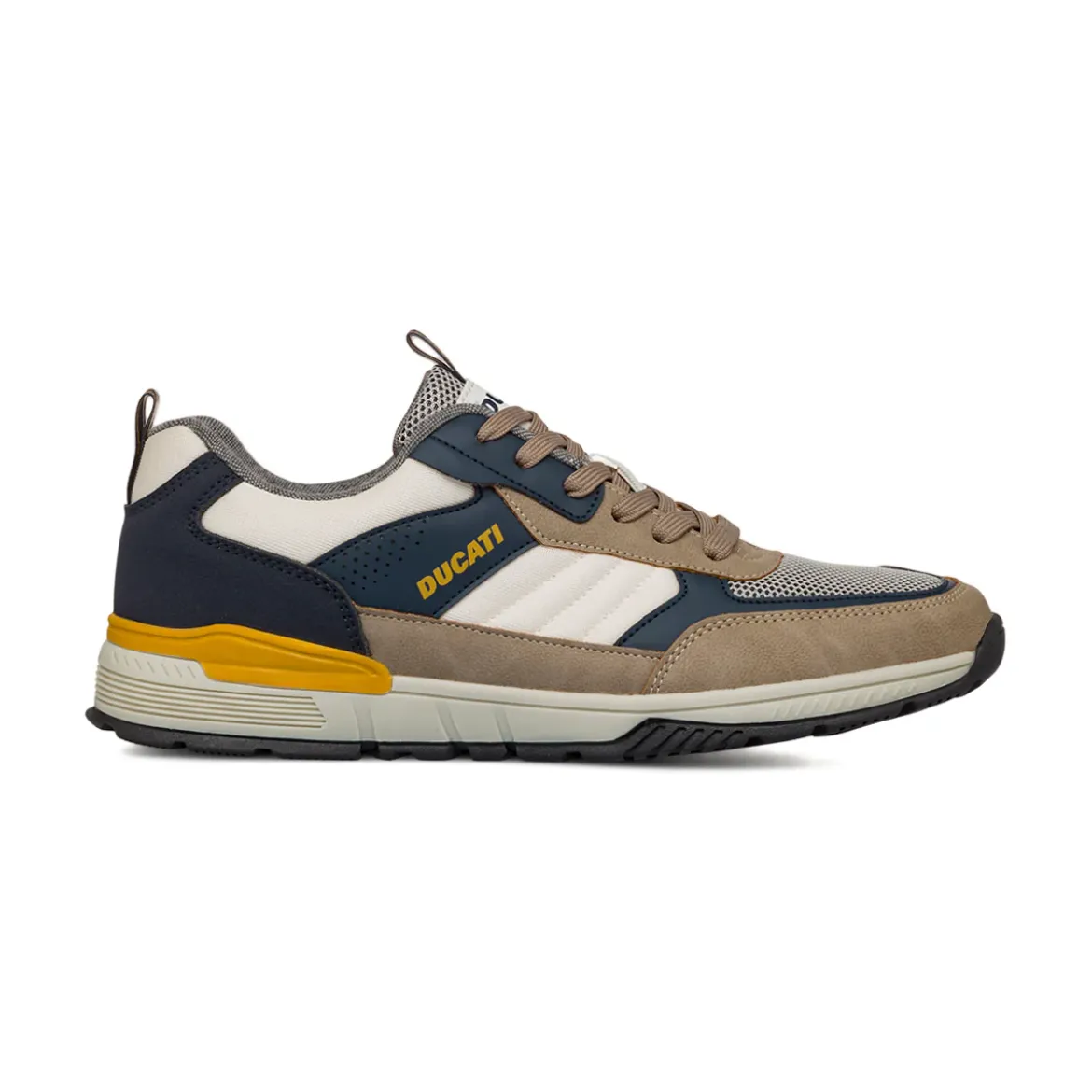 Sneakers bicolore beige e blu da Uomo colo logo laterale Ducati
