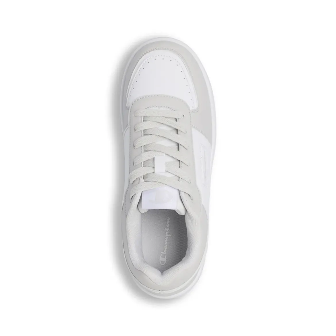 Sneakers bicolore bianco e grigio da Donna con suola platform Champion