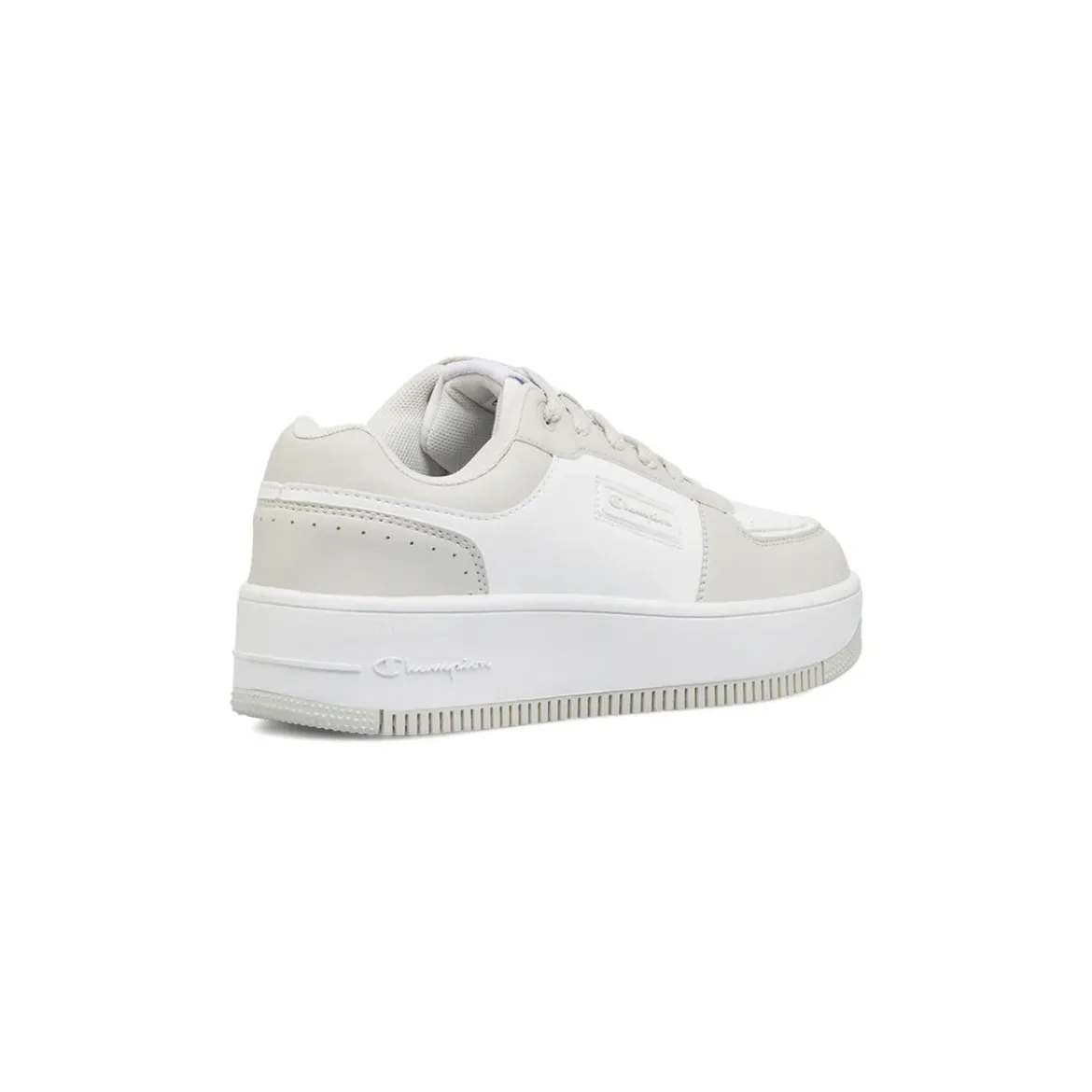 Sneakers bicolore bianco e grigio da Donna con suola platform Champion