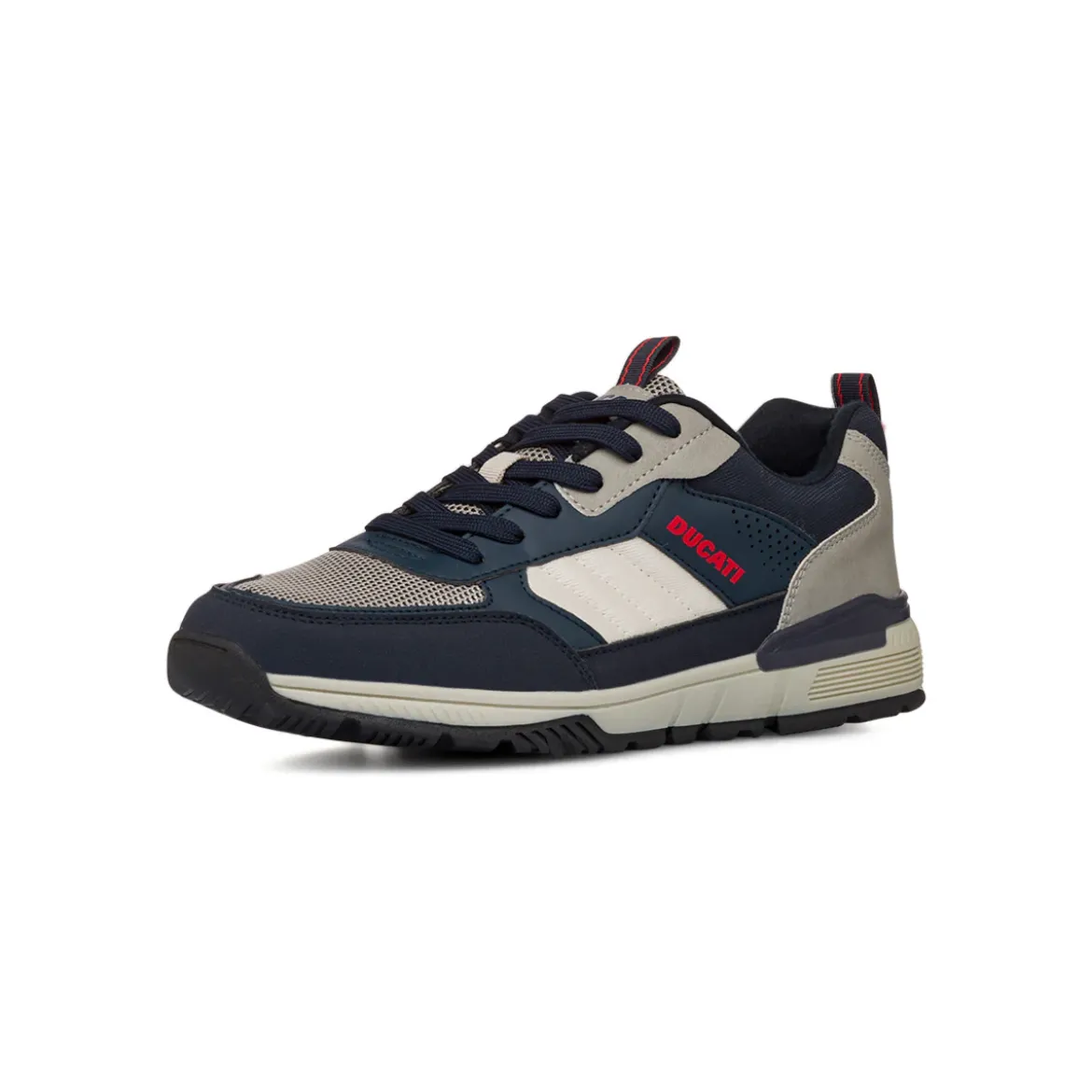 Sneakers bicolore blu e grigio da Uomo con logo laterale Ducati