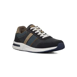 Sneakers bicolore blu e taupe da Uomo con logo Riflessi Urbani