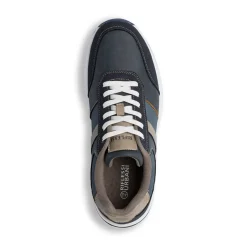Sneakers bicolore blu e taupe da Uomo con logo Riflessi Urbani