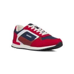 Sneakers bicolore rosso e blu navy da Uomo con logo Ducati