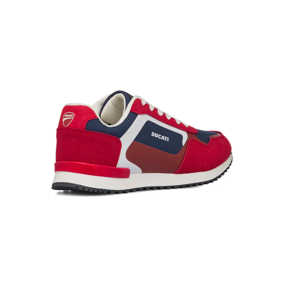 Sneakers bicolore rosso e blu navy da Uomo con logo Ducati