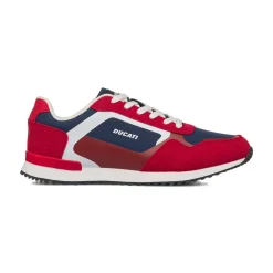 Sneakers bicolore rosso e blu navy da Uomo con logo Ducati