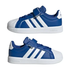 Sneakers blu da Bambino con chiusura a strappo adidas Superstar