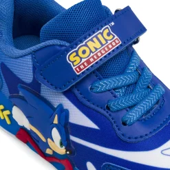Sneakers blu da Bambino con luci e chiusura a strappo Sonic