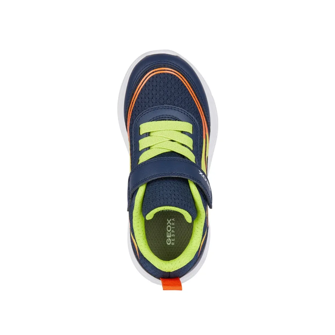Sneakers blu da Bambino con stampe fiamme e suola traspirante Geox