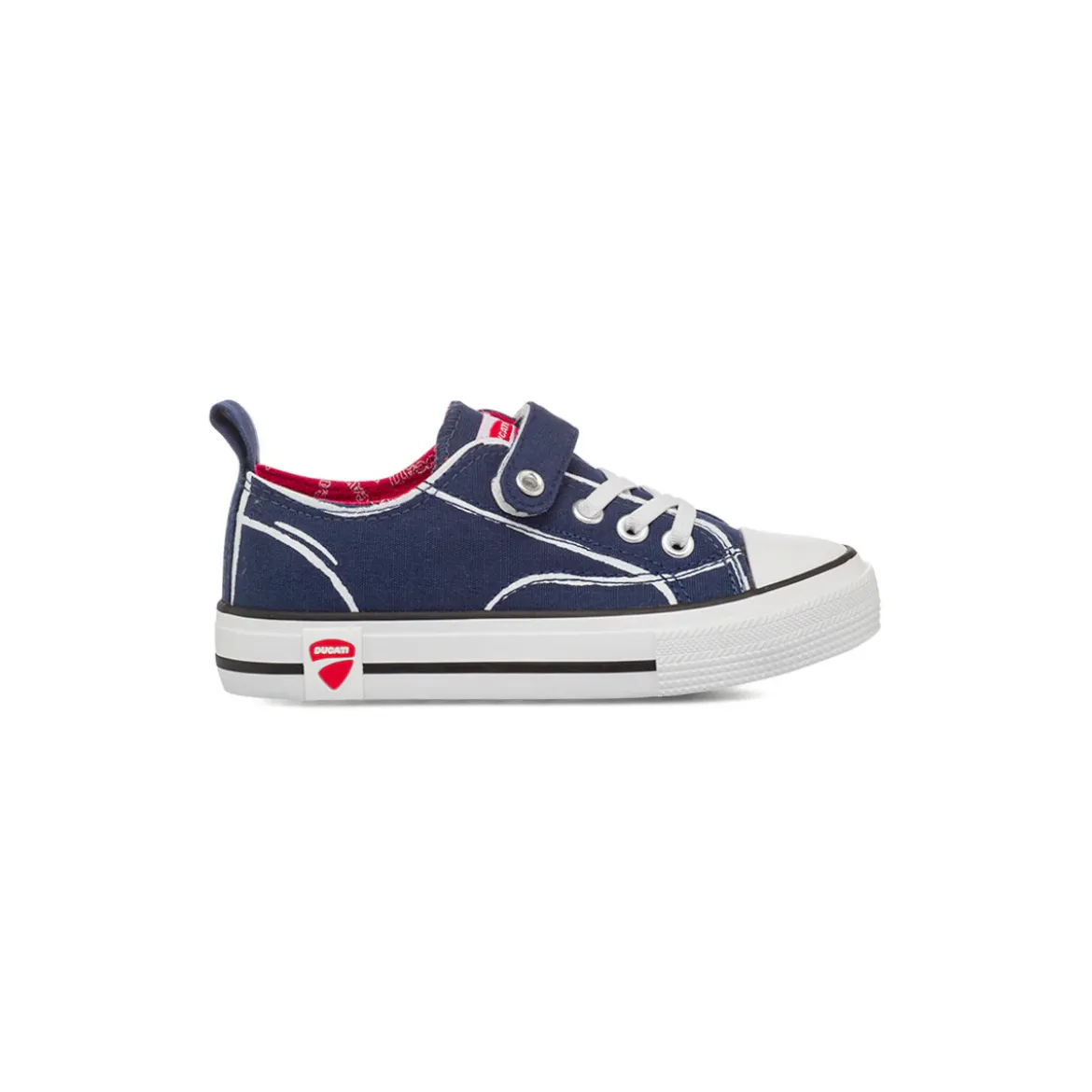 Sneakers blu da Bambino Ducati con chiusura a strappo