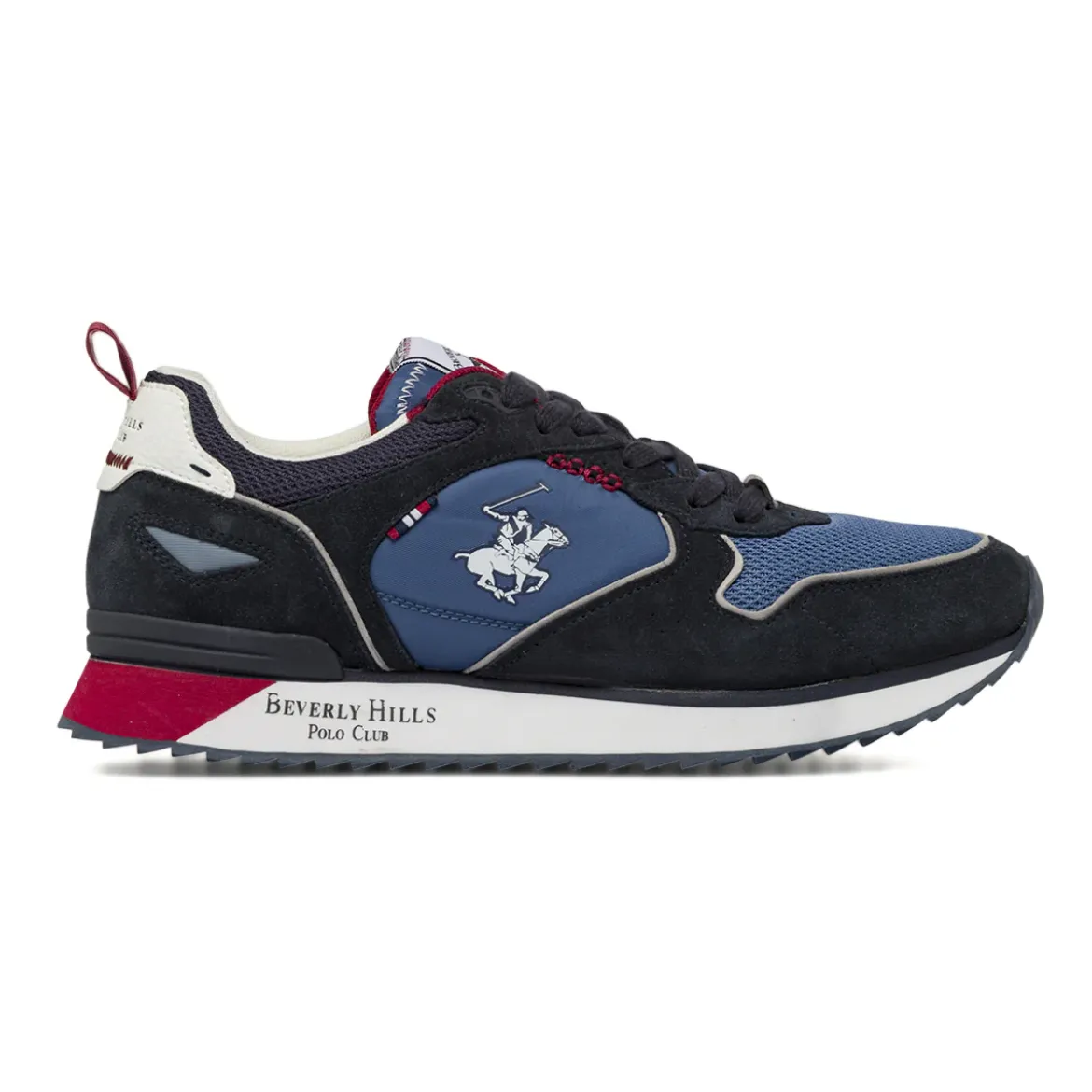 Sneakers blu da Uomo con inserti effetto suede Beverly Hills Polo Club