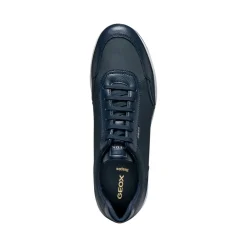 Sneakers blu da Uomo con suola traspirante e fondo a contrasto Geox