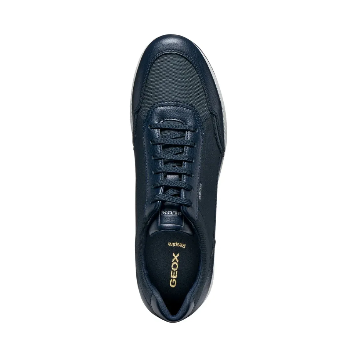 Sneakers blu da Uomo con suola traspirante e fondo a contrasto Geox