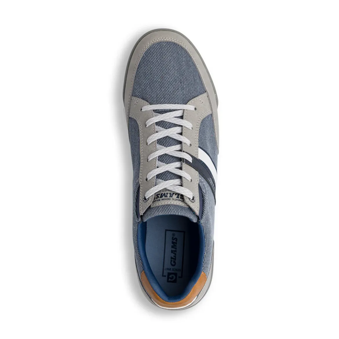 Sneakers blu jeans da Uomo con dettagli grigi Glams
