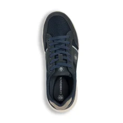 Sneakers blu navy da uomo in pelle e tessuto Lumberjack Lee