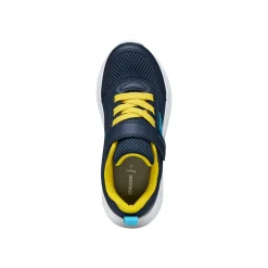 Sneakers blu Ragazzo in tessuto con suola traspirante e strappo Geox